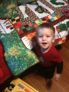 Ronan with The Very Hungry Caterpillar